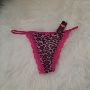DYNA SHAPE HOT PINK AND BLACK LEOPARD THONG